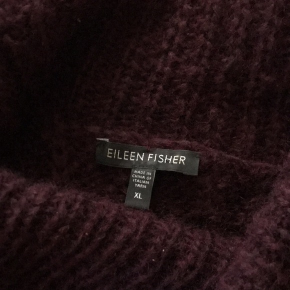 EILEEN FISHER Soft KNIT Wine Burgundy COWL NECK Sweater Sz XL - Picture 5 of 11